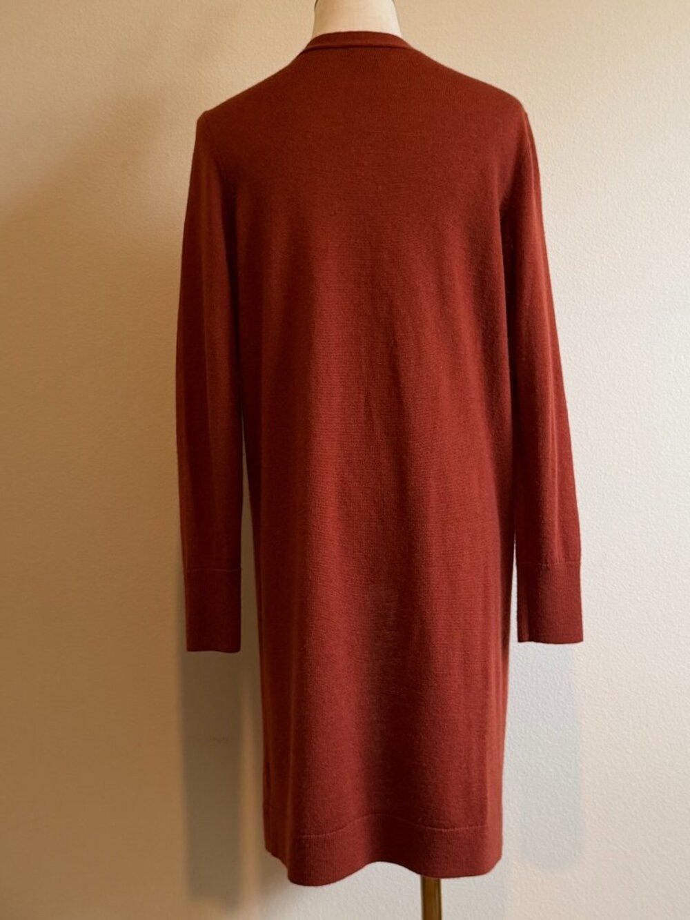 Halogen Merino Wool Blend Cardigan Orange Red Size M - Picture 3 of 7